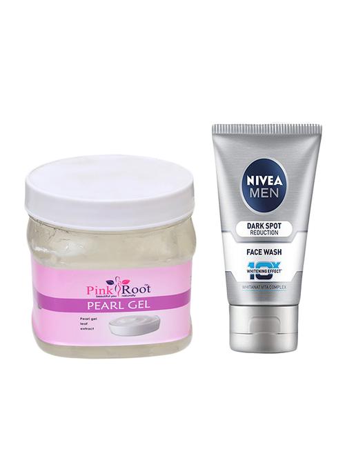 pink root pearl gel 500ml with nivea men dark spot reduction face wash - 17387726 - Very Small Image - 1