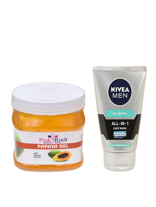 pink root papaya gel 500ml with nivea oil control face wash - 17387733 - Very Small Image - 1