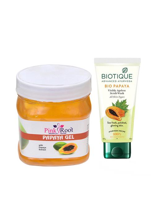 pink root papaya gel 500g with biotique papaya facewash - 17387749 - Very Small Image - 1