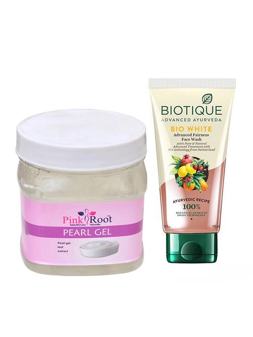 pink root pearl gel 500g with biotique white fairness facewash - 17387757 - Very Small Image - 1
