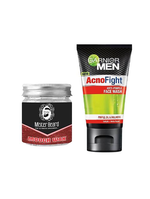 mister beard mooch wax 100gm with garnier acnofight anti pimple face wash - 17387770 - Very Small Image - 1