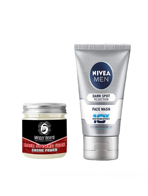 mister beard hair styling wax creme power 100gm with nivea men dark spot reduction face wash - 17387779 - Very Small Image - 1