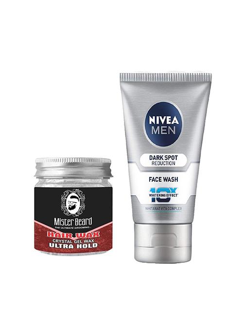 mister beard hair wax ultra hold 100gm with nivea men dark spot reduction face wash - 17387781 - Very Small Image - 1