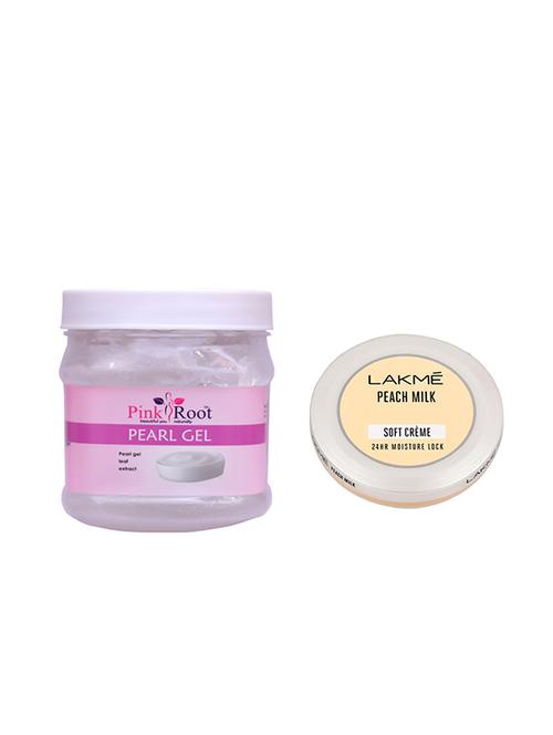 pink root pearl gel with lakme peach milk soft cream - 17387814 - Very Small Image - 1