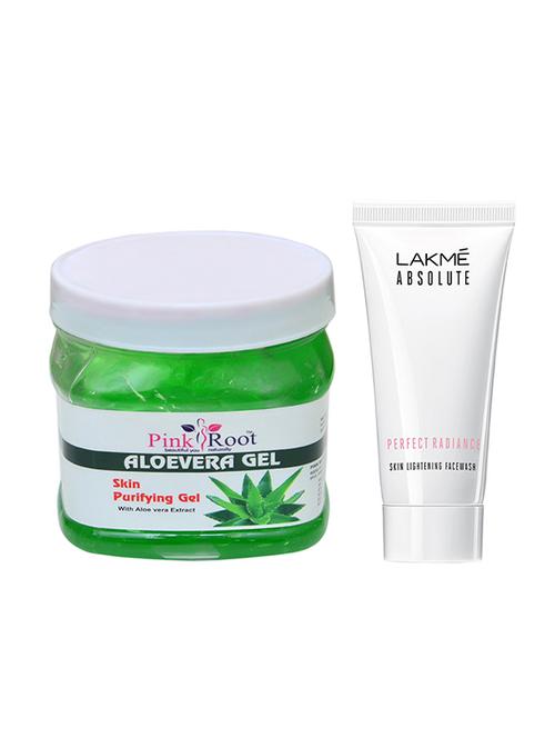 pink root aloevera gel 500gm with lakme absolute face wash - 17387825 - Very Small Image - 1