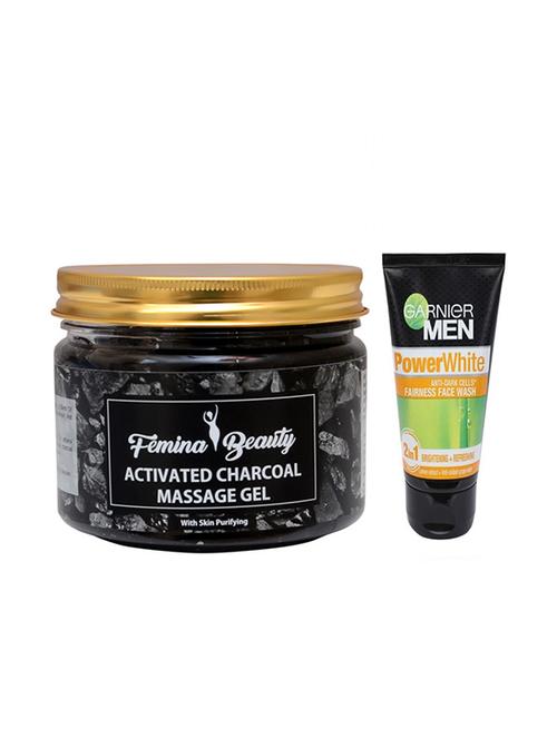 femina beauty charcoal gel with garnier power white face wash - 17387834 - Very Small Image - 1