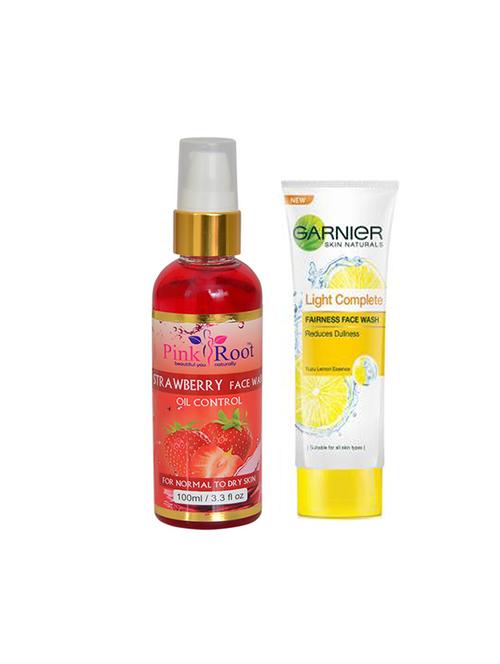 pink root strawberry face wash with garnier light complete fairness face wash - 17387867 - Very Small Image - 1