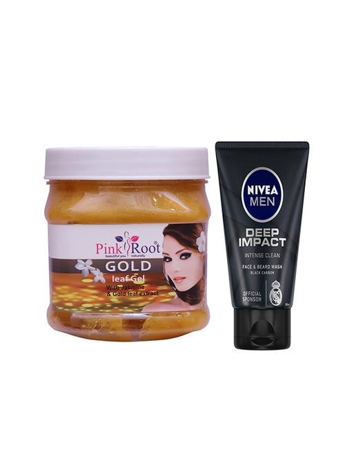 pink root gold gel with nivea deep impact face and beard wash - 17387893 - Very Small Image - 1
