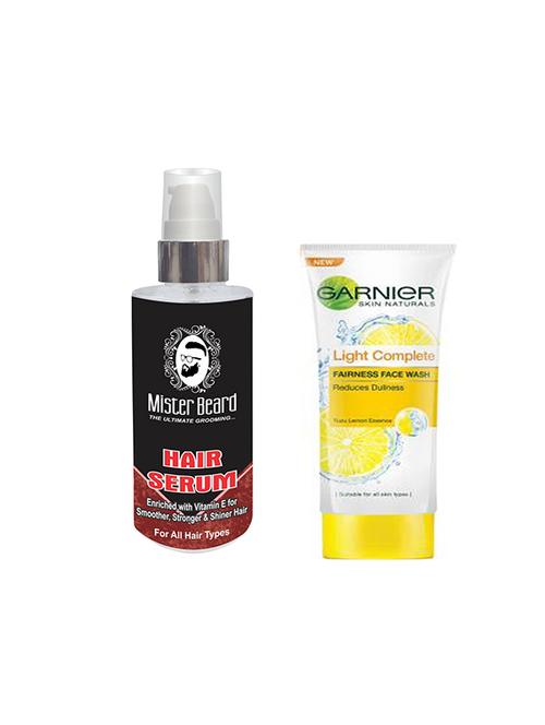 mister beard hair serum with garnier light complete fairness face wash - 17387913 - Very Small Image - 1