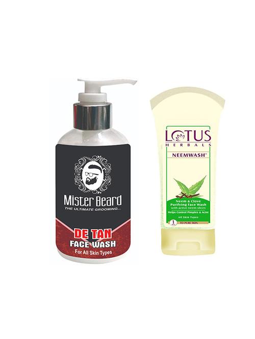 mister beard de-tan face wash with lotus neem & clove purifying face wash - 17387941 - Very Small Image - 1