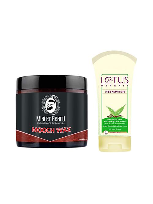 mister beard mooch wax with lotus neem & clove purifying face wash - 17387945 - Very Small Image - 1