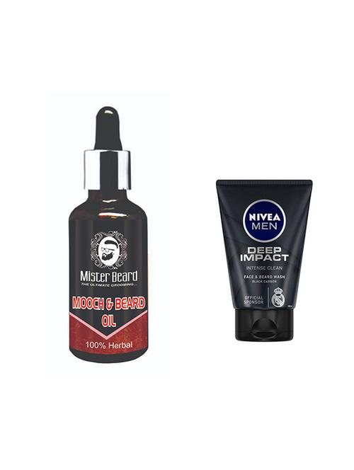 mister beard mooch & beard oil with nivea deep impact intense clean face & beard wash - 17387959 - Very Small Image - 1