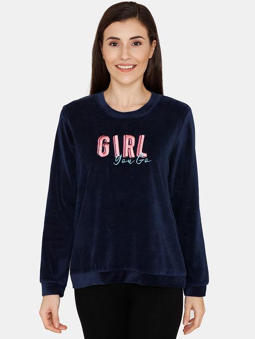 round neck velvet sleep tee - 17388275 - Very Small Image - 1