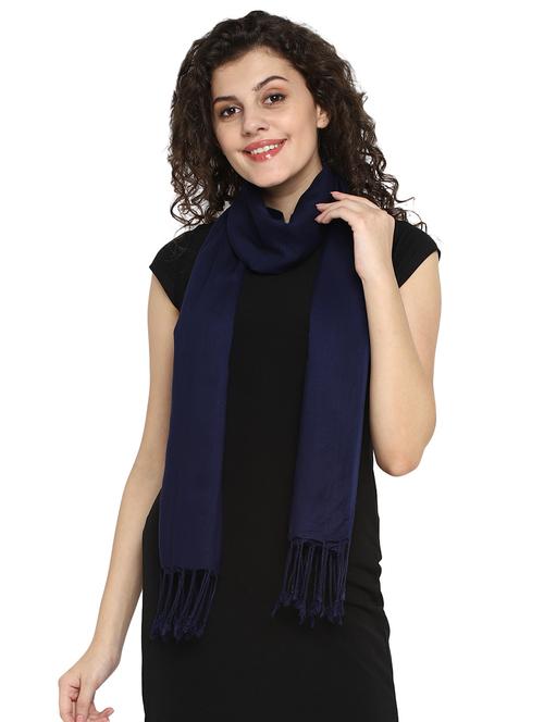 navy blue viscose stole - 17388517 - Very Small Image - 1