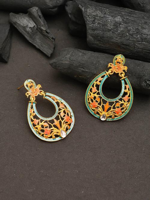 gold brass chandballi earring - 17388549 - Very Small Image - 1