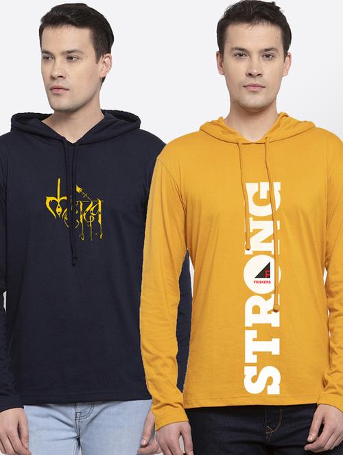 men printed pack of 2 long sleeves t-shirt - 17390205 - Very Small Image - 1