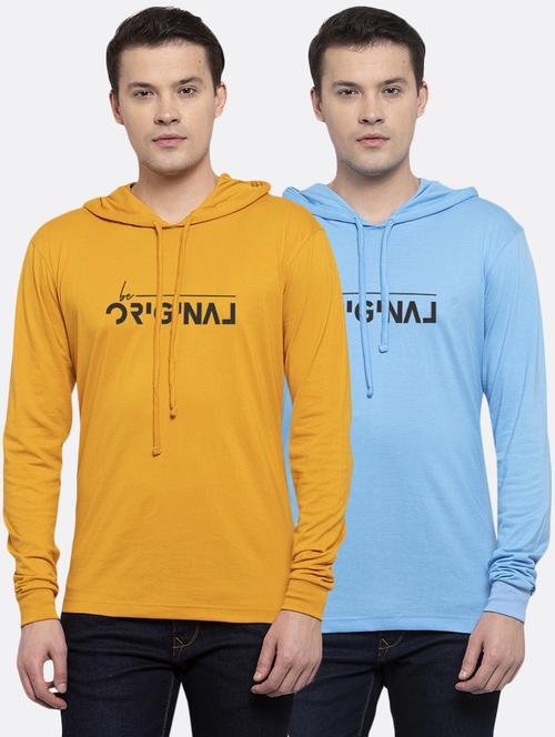 multi colored printed hooded t-shirts combo - 17390877 - Very Small Image - 1