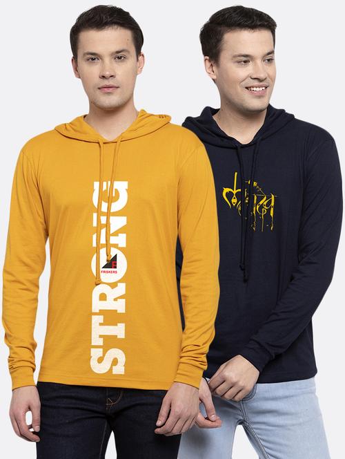 multi colored printed hooded t-shirts combo - 17390940 - Very Small Image - 1