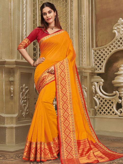 solid bordered saree - 17391368 - Very Small Image - 1
