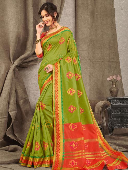 self design bordered saree - 17391384 - Very Small Image - 1