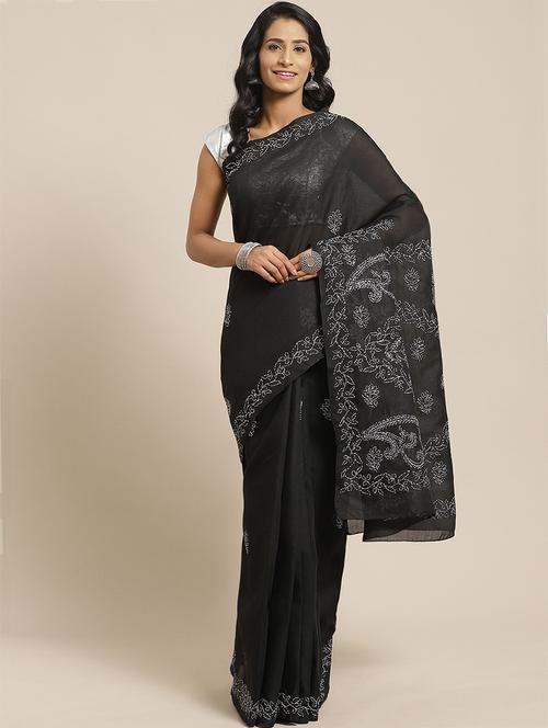 paisley chikankari saree - 17391493 - Very Small Image - 1