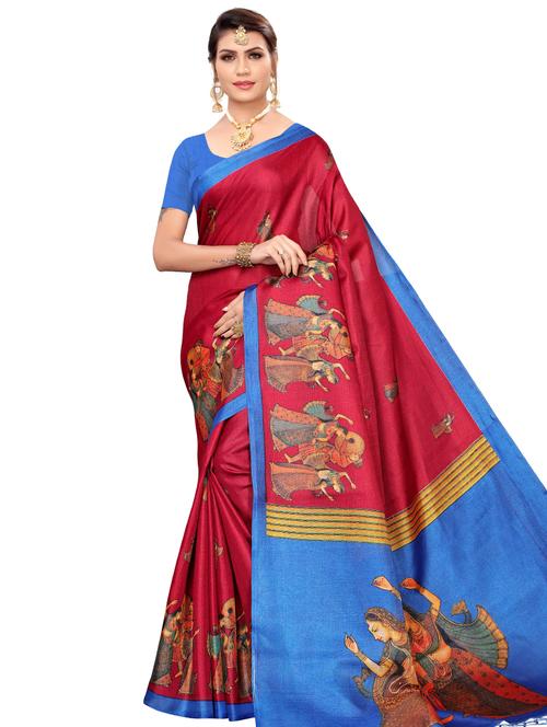 conversational printed saree with blouse - 17391580 - Very Small Image - 1