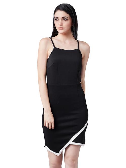 contrast detail bodycon dress - 17391686 - Very Small Image - 1
