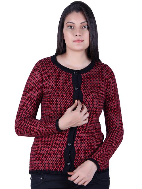 printed acrylic wool cardigan - 17391898 - Very Small Image - 1