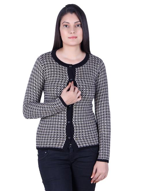 printed acrylic wool cardigan - 17391901 - Very Small Image - 1