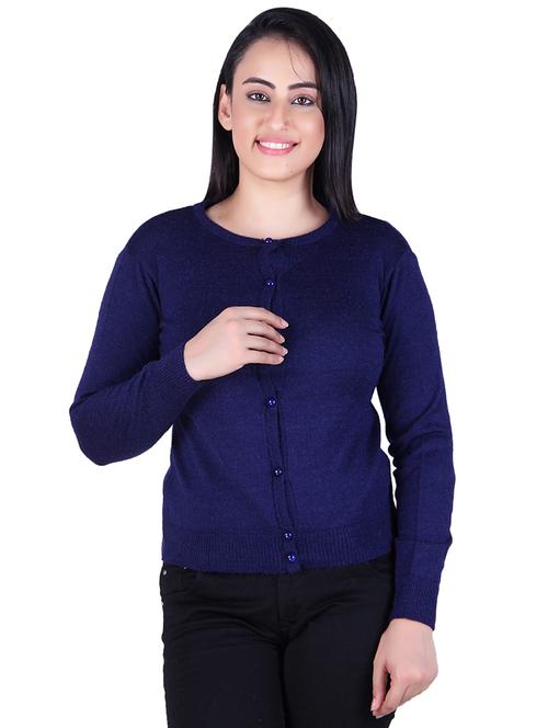 round neck acrylic wool cardigan - 17391969 - Very Small Image - 1