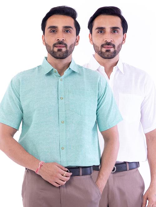 mens melange casual shirt - 17392899 - Very Small Image - 1