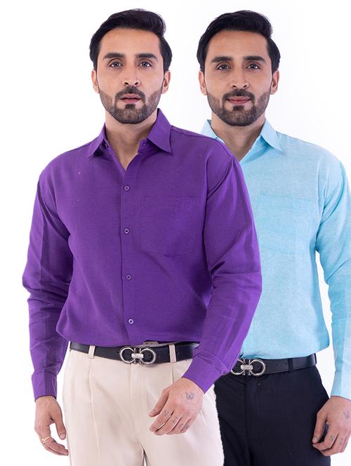 mens solids formal shirt - 17392944 - Very Small Image - 1