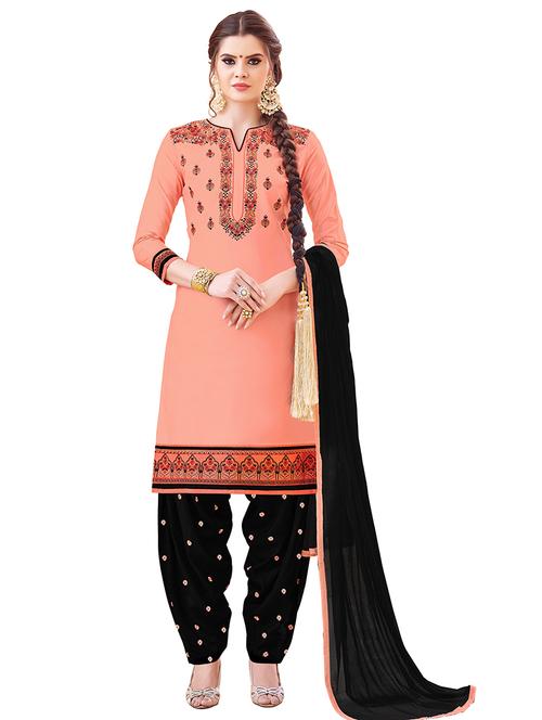 embroidered patiyala suits unstitched suit - 17393125 - Very Small Image - 1