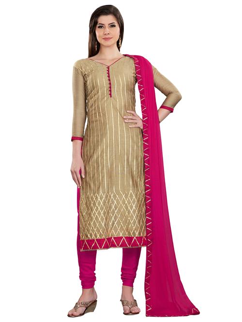 gota work churidaar unstitched suit - 17393356 - Very Small Image - 1