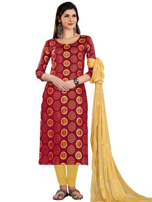 zari work churidaar unstitched suit - 17393367 - Very Small Image - 1