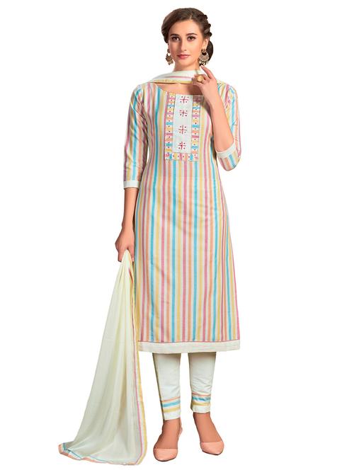 embroidered unstitched suit - 17393667 - Very Small Image - 1