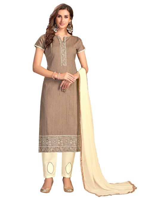 embroidered unstitched suit - 17393670 - Very Small Image - 1