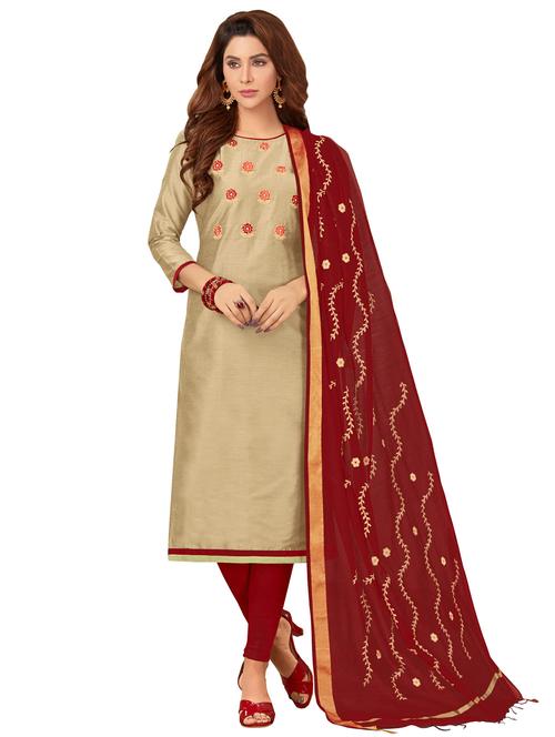 embroidered unstitched suit - 17393682 - Very Small Image - 1