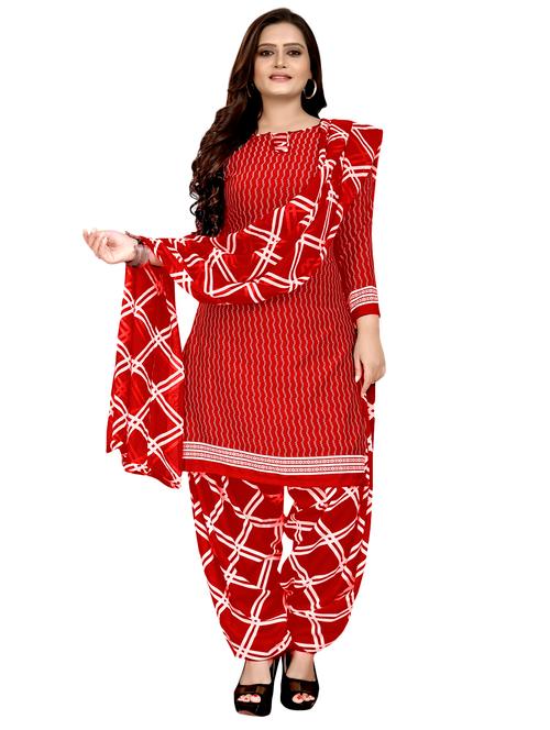 red crepe unstitched suit - 17393762 - Very Small Image - 1