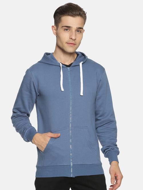 blue solid casual jacket - 17394318 - Very Small Image - 1