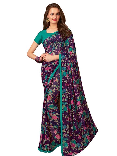 floral printed saree - 17394382 - Very Small Image - 1