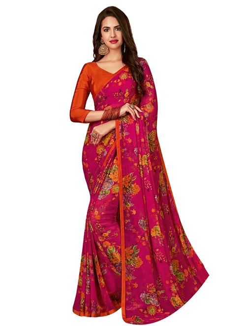 floral printed saree - 17394393 - Very Small Image - 1