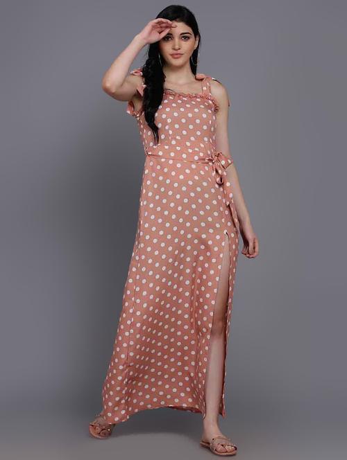 tie front polka dot dress - 17394459 - Very Small Image - 1
