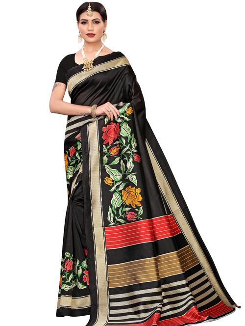 floral printed saree with blouse - 17394516 - Very Small Image - 1