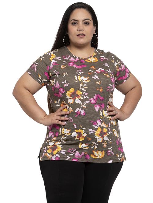round neck floral tee - 17395308 - Very Small Image - 1