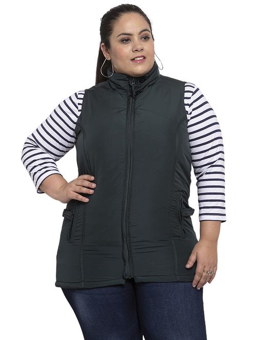 high neck half jacket - 17395338 - Very Small Image - 1