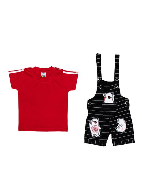 red cotton dungarees - 17395398 - Very Small Image - 1