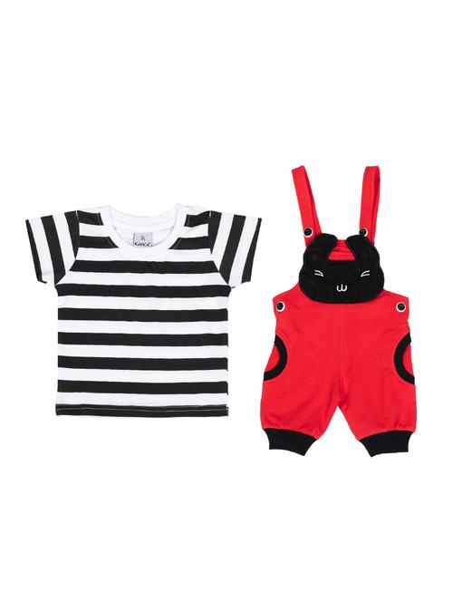 red cotton dungarees twin sets & dungree - 17395405 - Very Small Image - 1