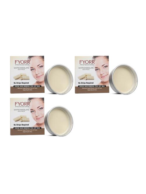 fyorr facial katori peel-off wax combo of 3 white chocolate - 80gm each - 17395830 - Very Small Image - 1