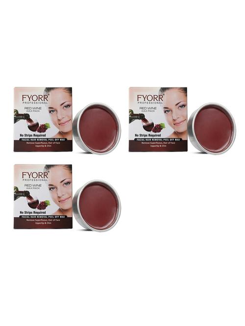 fyorr facial katori peel-off wax combo of 3 red wine - 80gm each - 17395832 - Very Small Image - 1